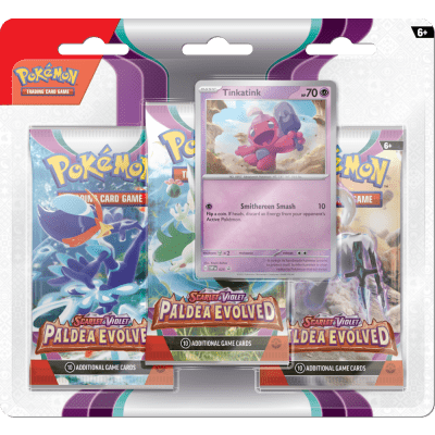 Pokémon TCG: SV02 Paldea Evolved - 3 Blister Booster - Tinkatink