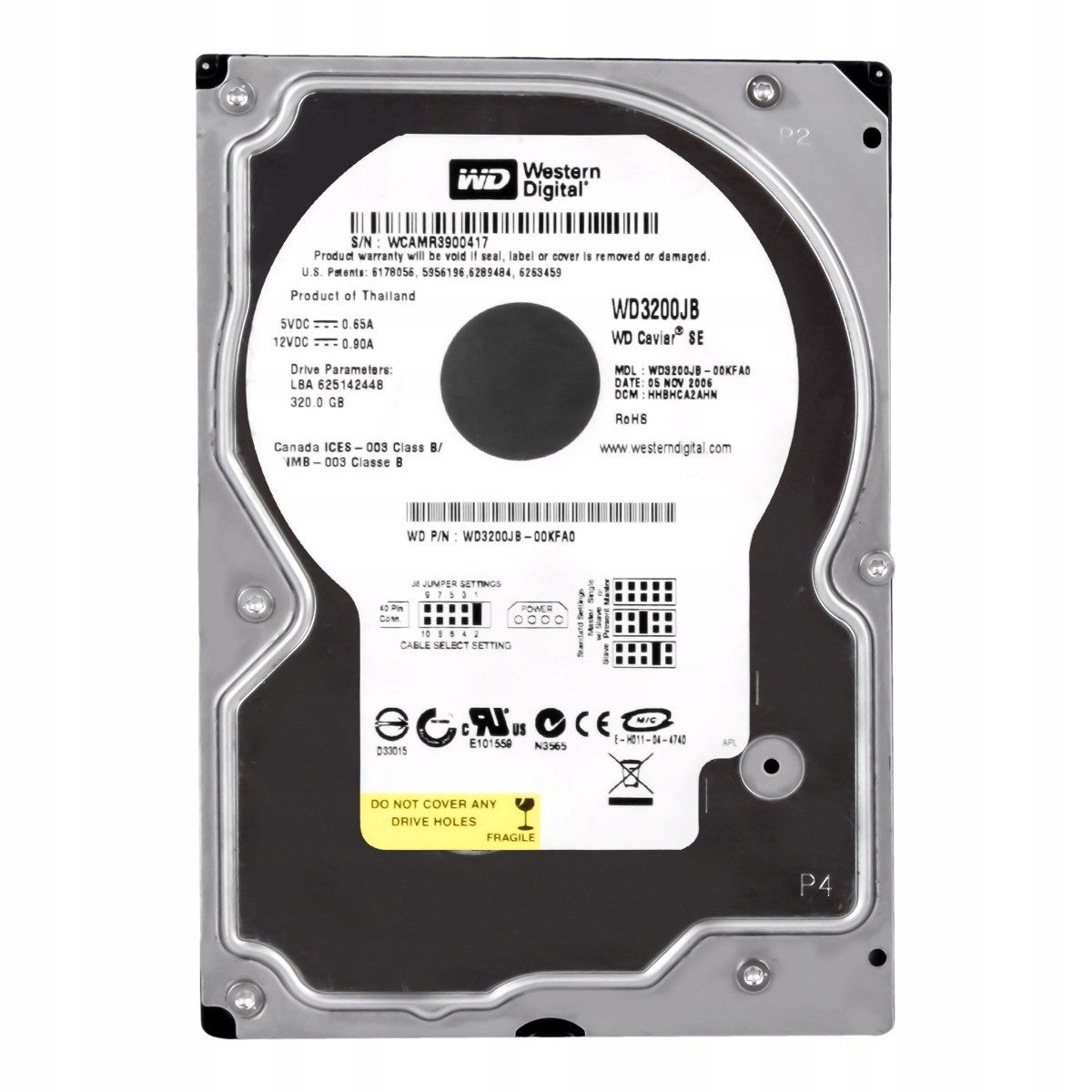 Wd Caviar 320GB 7.2k 8MB Ata 3.5'' WD3200JB
