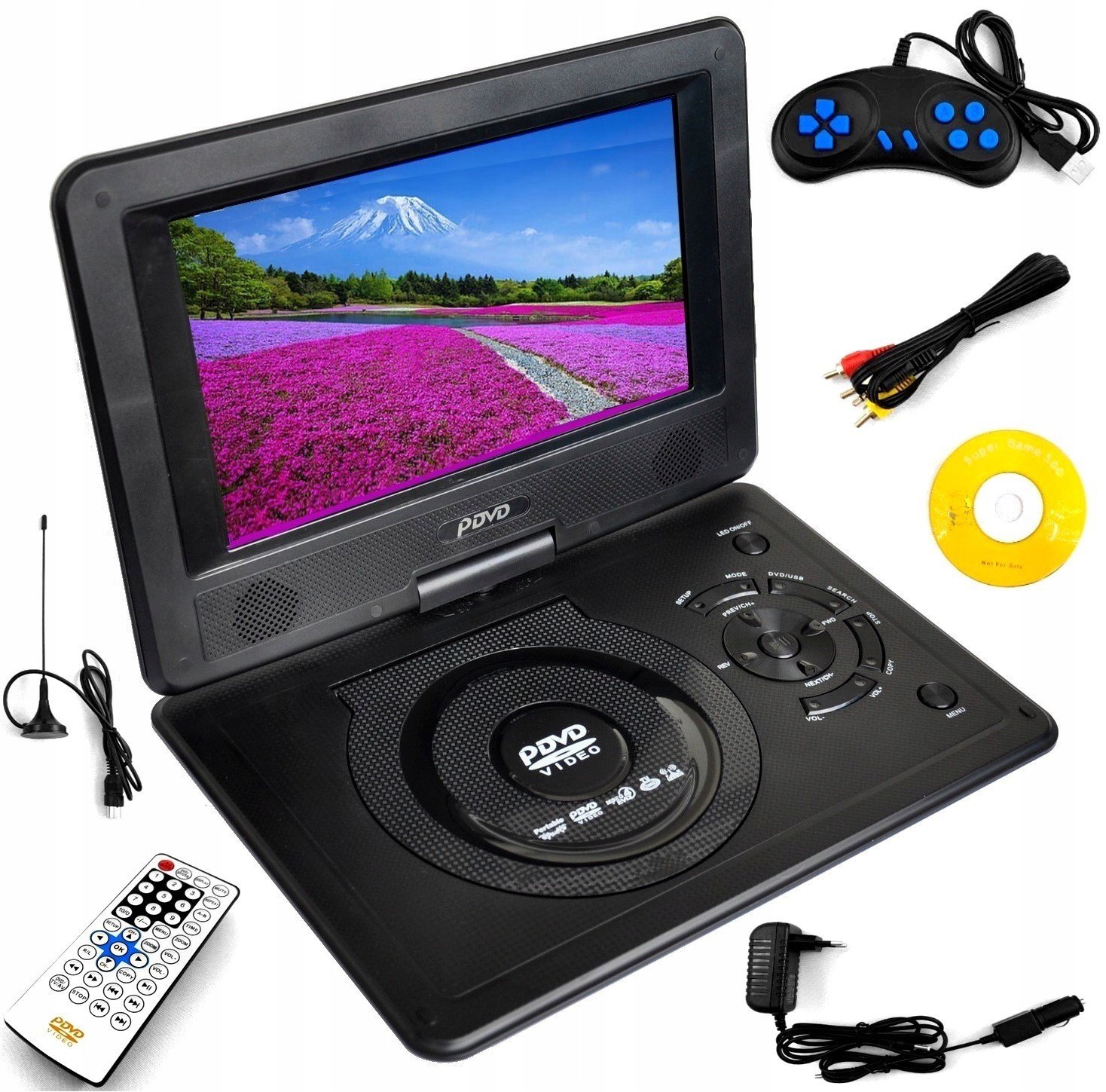 Přenosné DVD Obrazovka 9,8 Cal Usb Sd Konzole MP3 Hry