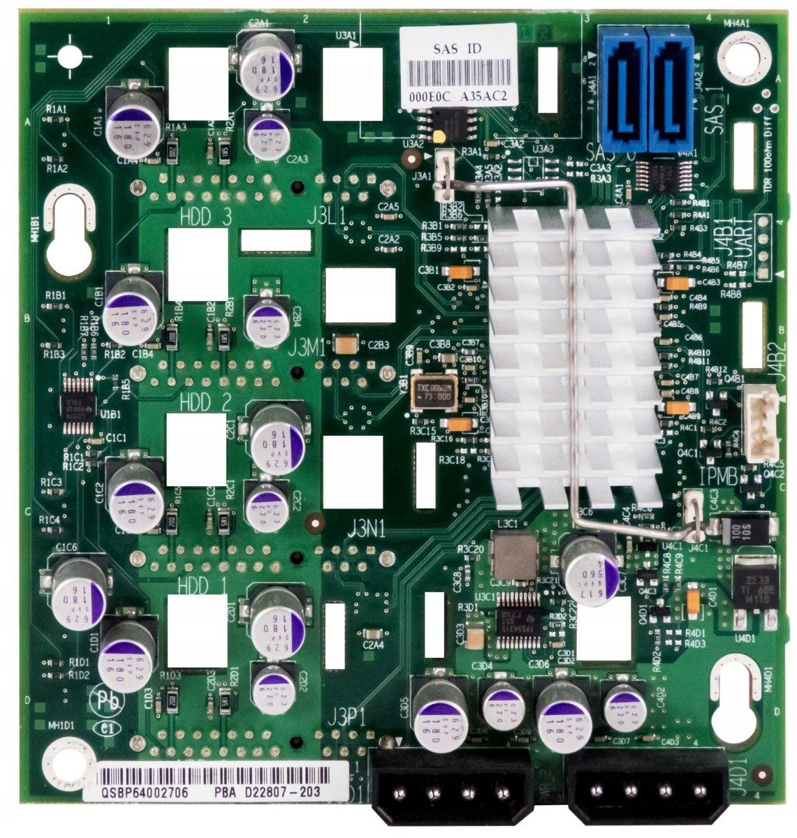 Intel AXX4DRV3GEXP Backplane 4x Sas D22807-203