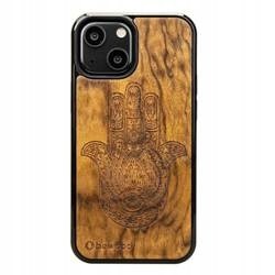 Dřevěné Pouzdro Pro Iphone 13 Mini Hamsa Imbuia Case