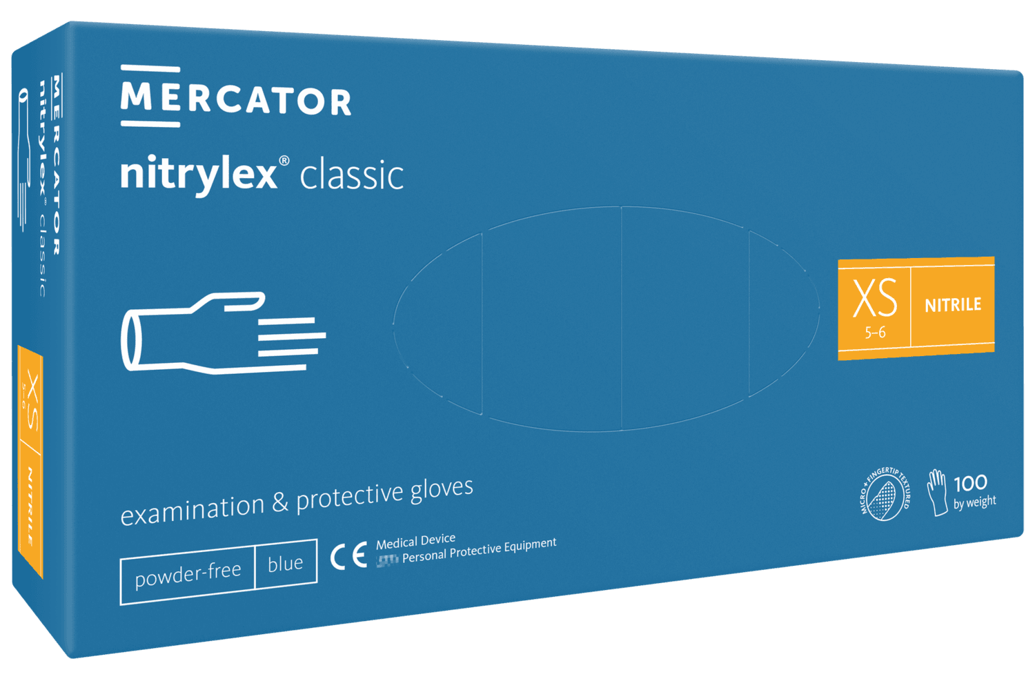 Mercator Nitrylex Classic Blue, velikost XS 100Ks