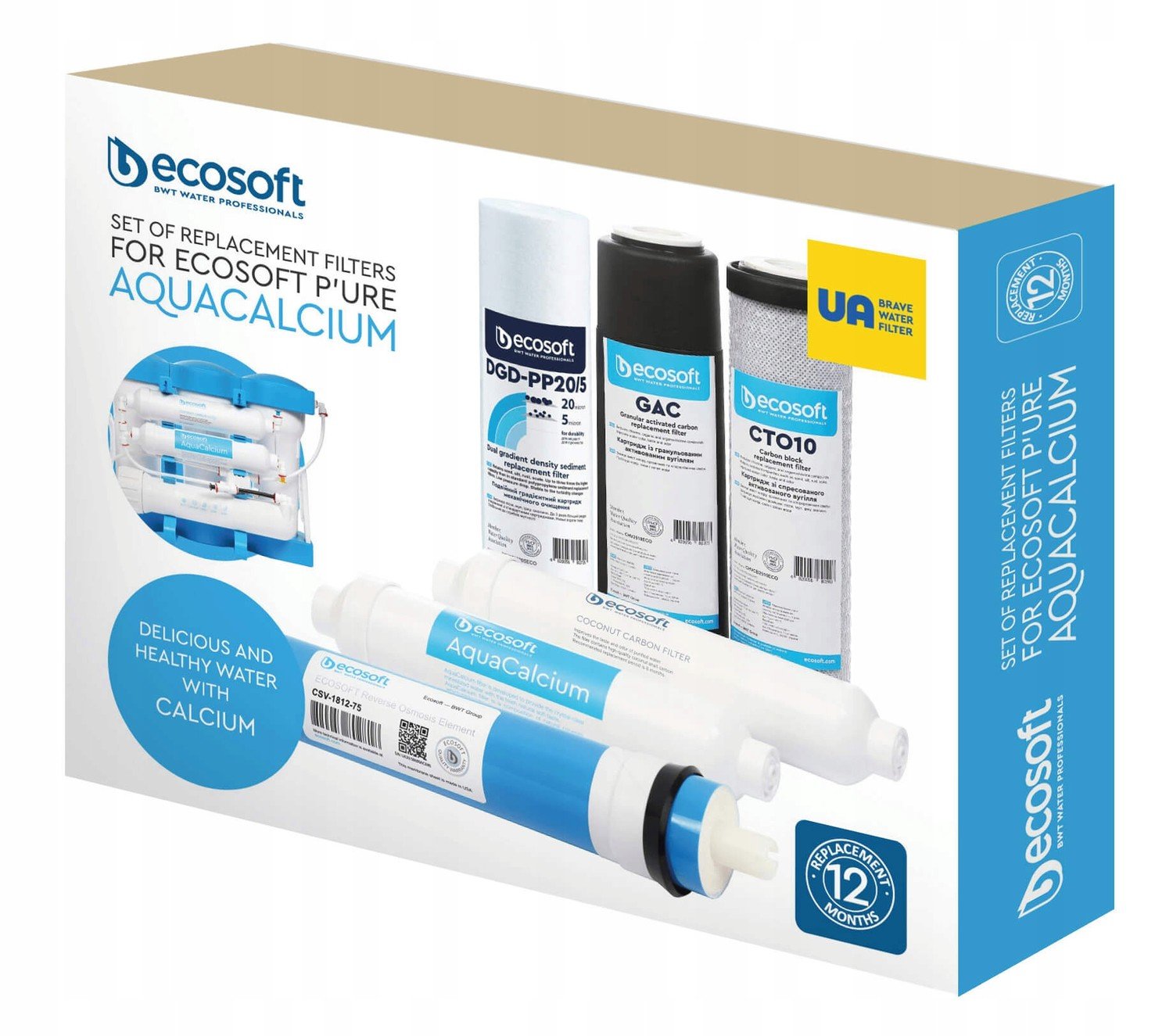 Ecosoft Pure Aquacalcium Sada 6 filtrů osmózy