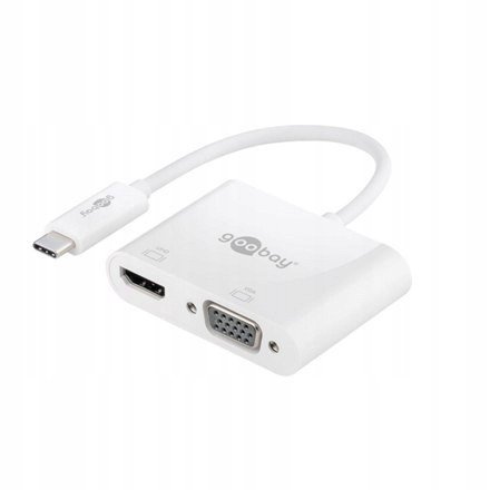 Goobay Usb-c víceportový adaptér Hdmi+vga 52430 Whit