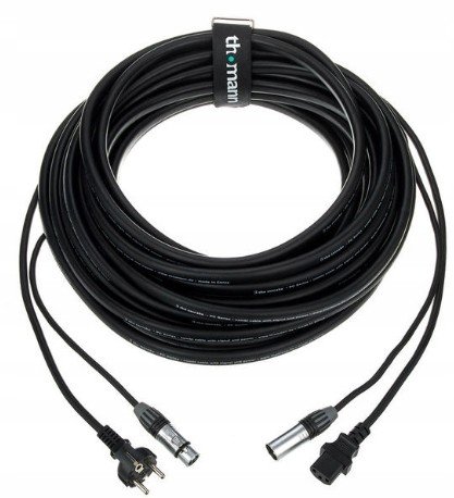 Napájecí a signální kabel Xlr Iec 15 m