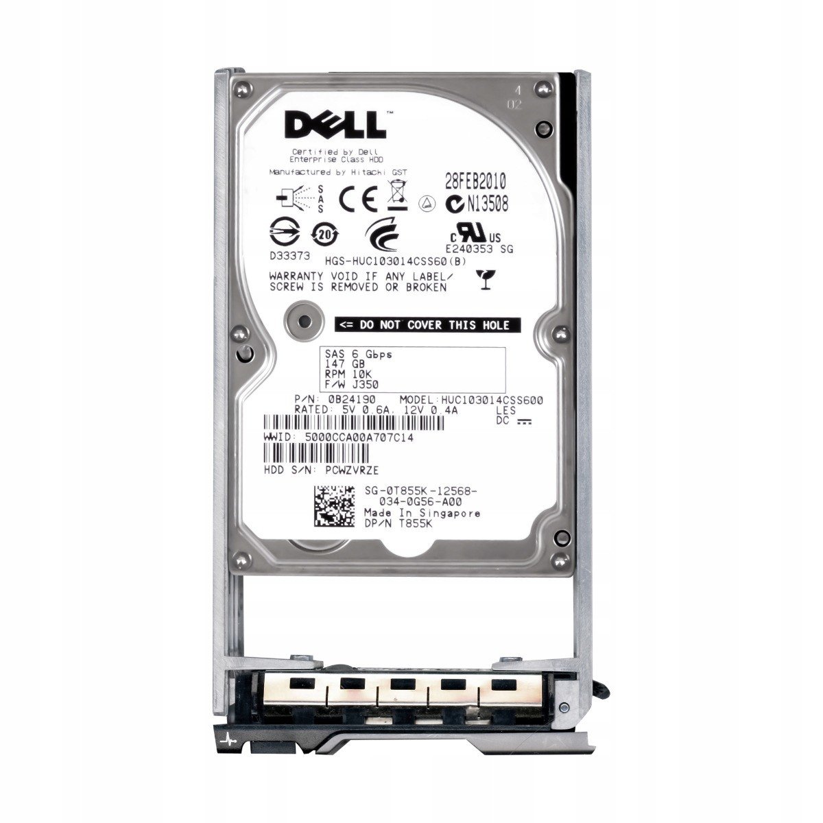 Dell 0T855K 146GB 10K SAS-2 2.5'' HUC103014CSS60
