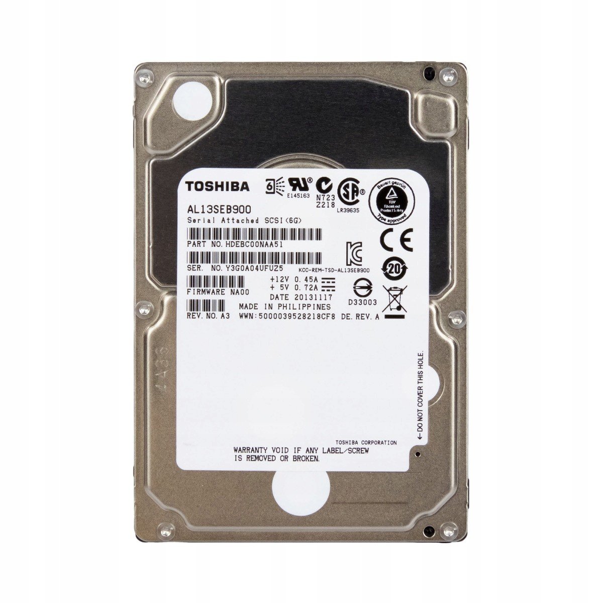 Toshiba 900GB 10500RPM 64MB SAS-2 2,5'' AL13SEB900