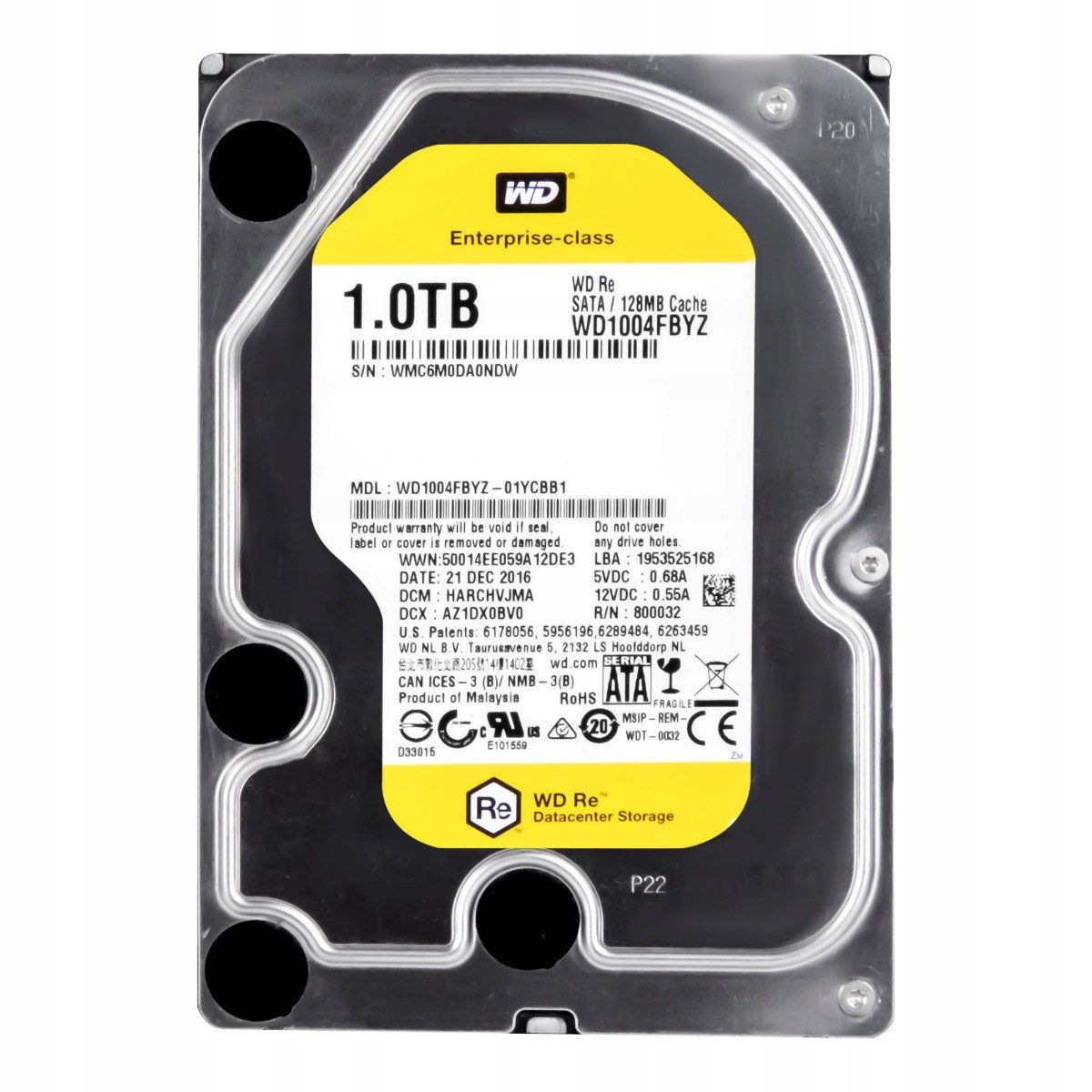 Wd Re 1TB 7.2K 128MB Sata III 3.5'' WD1004FBYZ