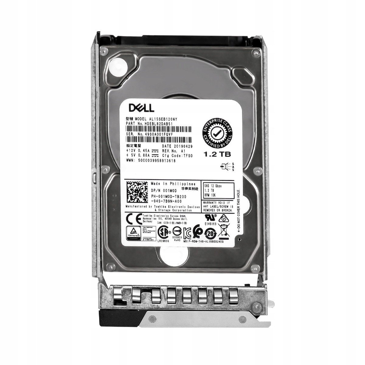 Dell 001M0D 1.2TB 10K 128MB SAS-3 2.5 AL15SEB120NY