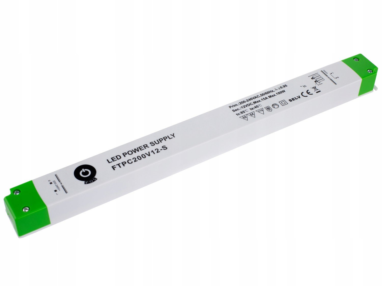 Napájecí zdroj Led pásků Slim úzký plochý 15A 180W 12