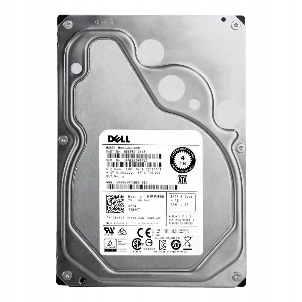 Dell 04N6CY 4TB 7.2K Sata III 3.5'' MG04ACA400N