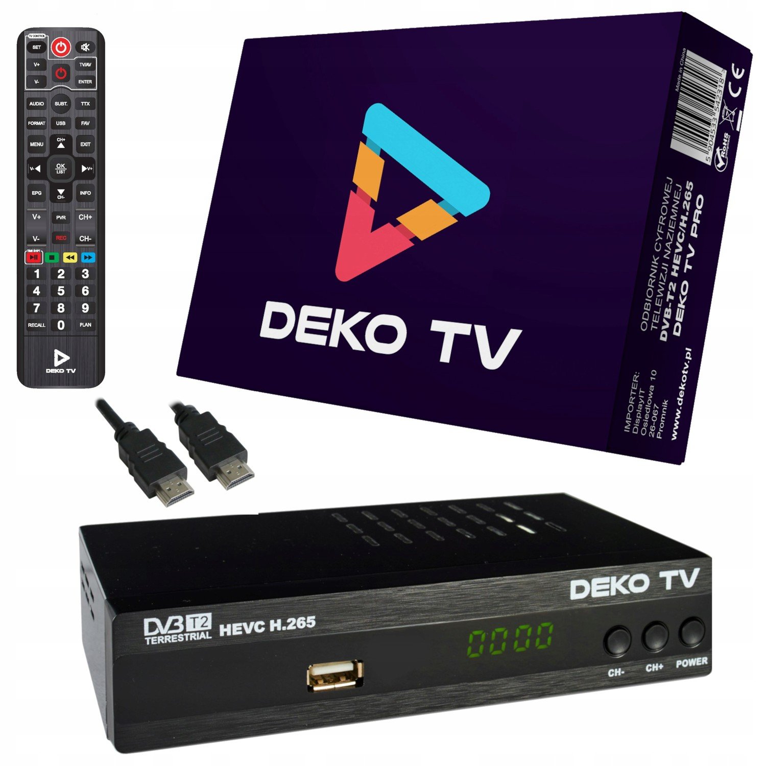 DVB-T2 dekodér DekoTV Pro Hevc H.265 DVBT2