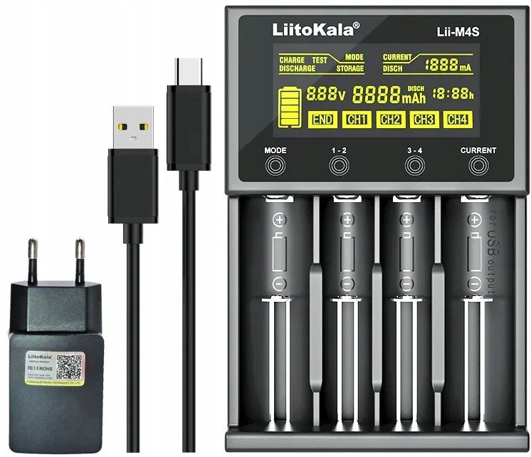 Univerzální nabíječka LiitoKala Lii-M4S adaptér