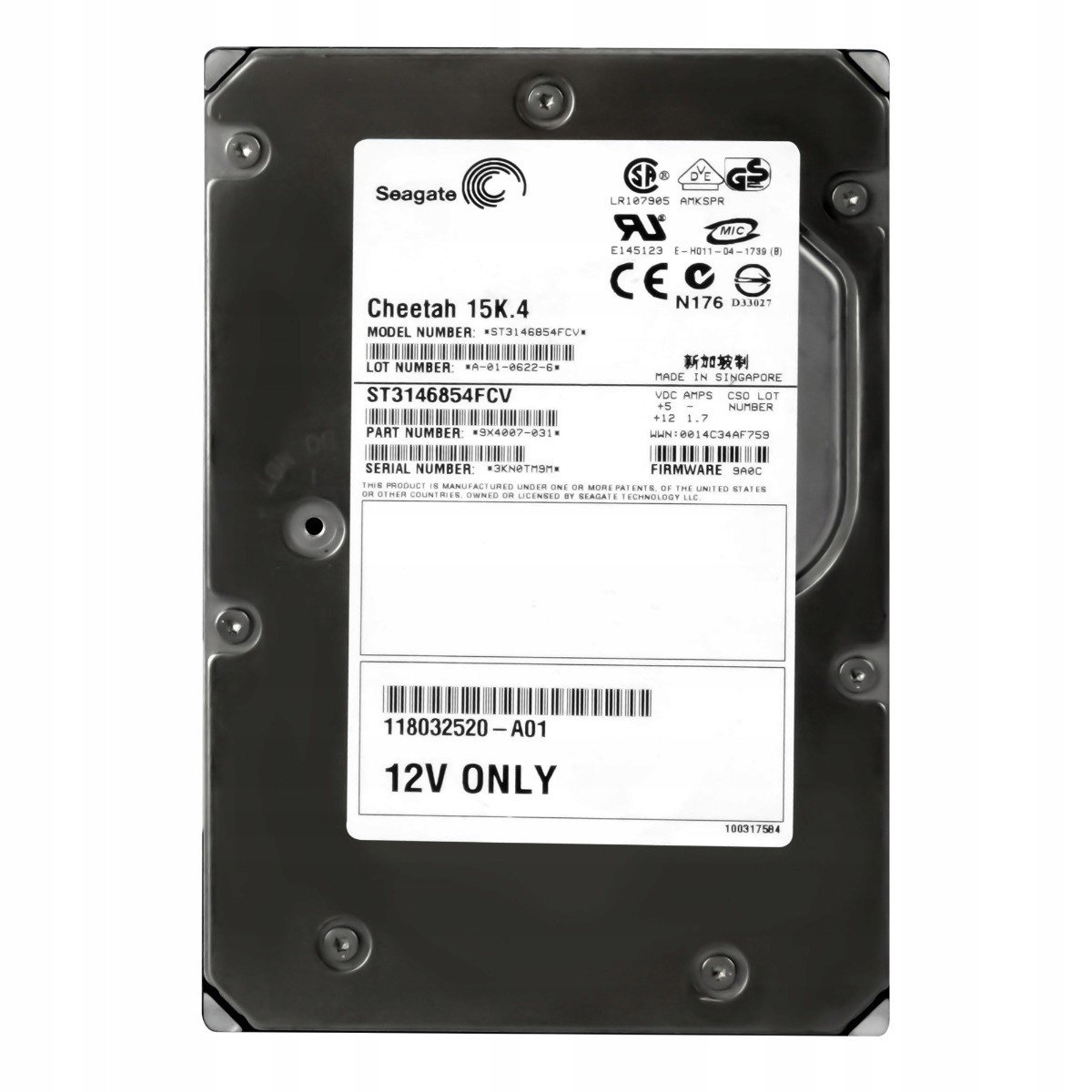 Emc 118032520-A01 146GB 15K Fc 3,5'' ST3146854FCV