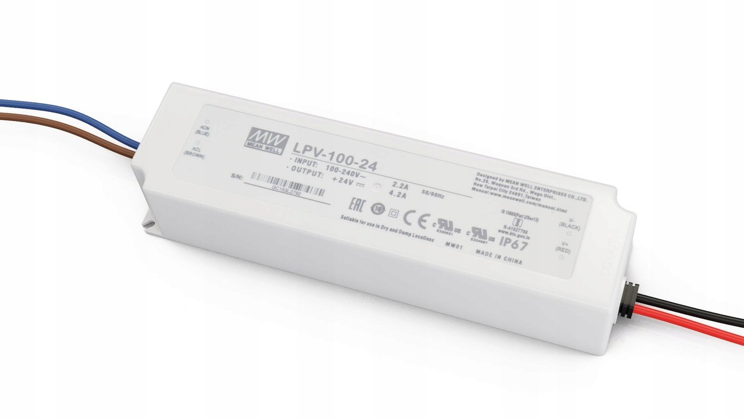 Napájení Mean Well IP67 24V 4.2A 100W LPV-100-24