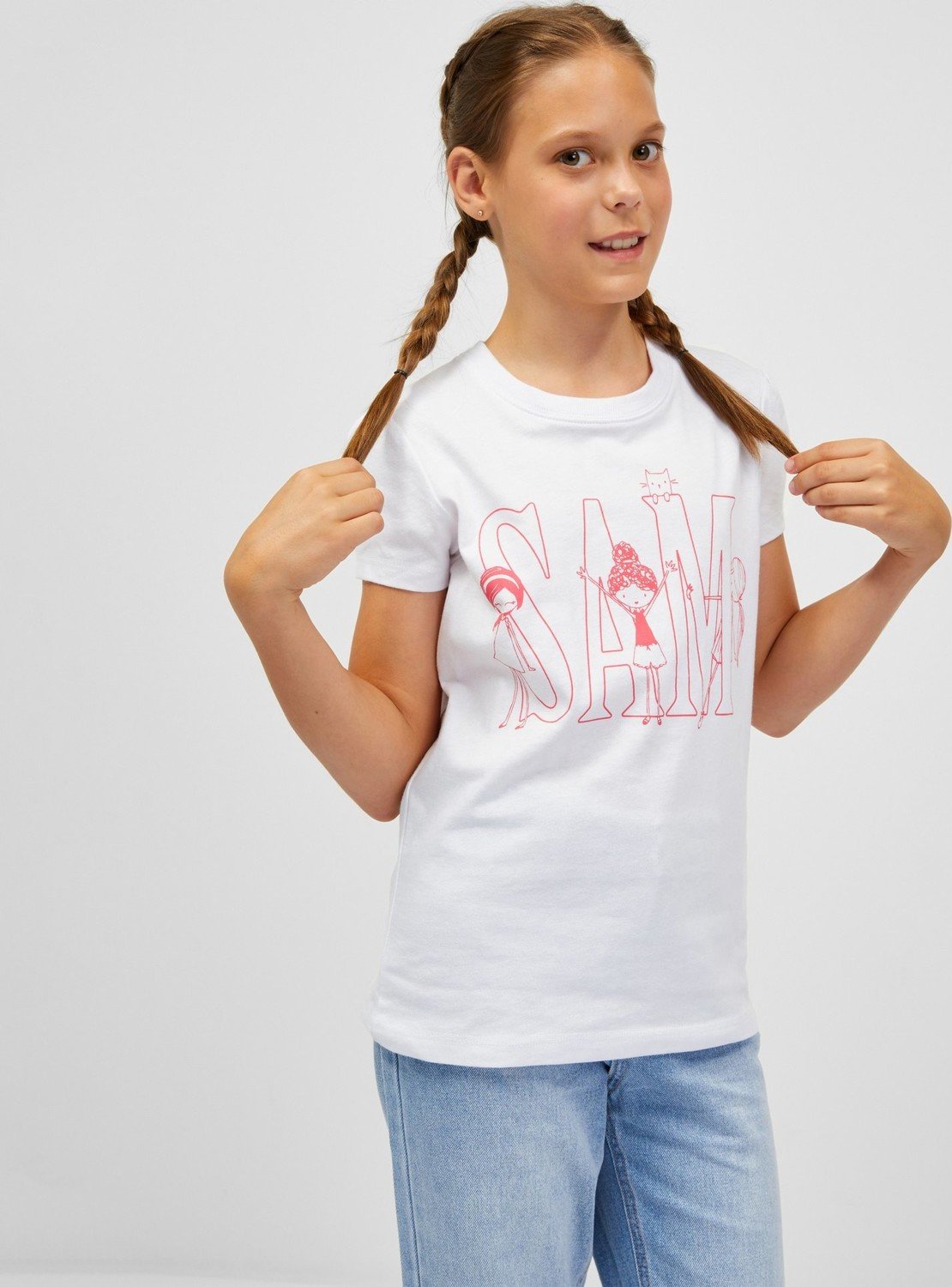 SAM 73 Dívčí triko IELENIA Bílá 104