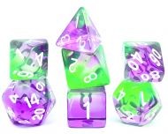 Dice4friends Dice Set Transparent: Violet Evergreen (7)