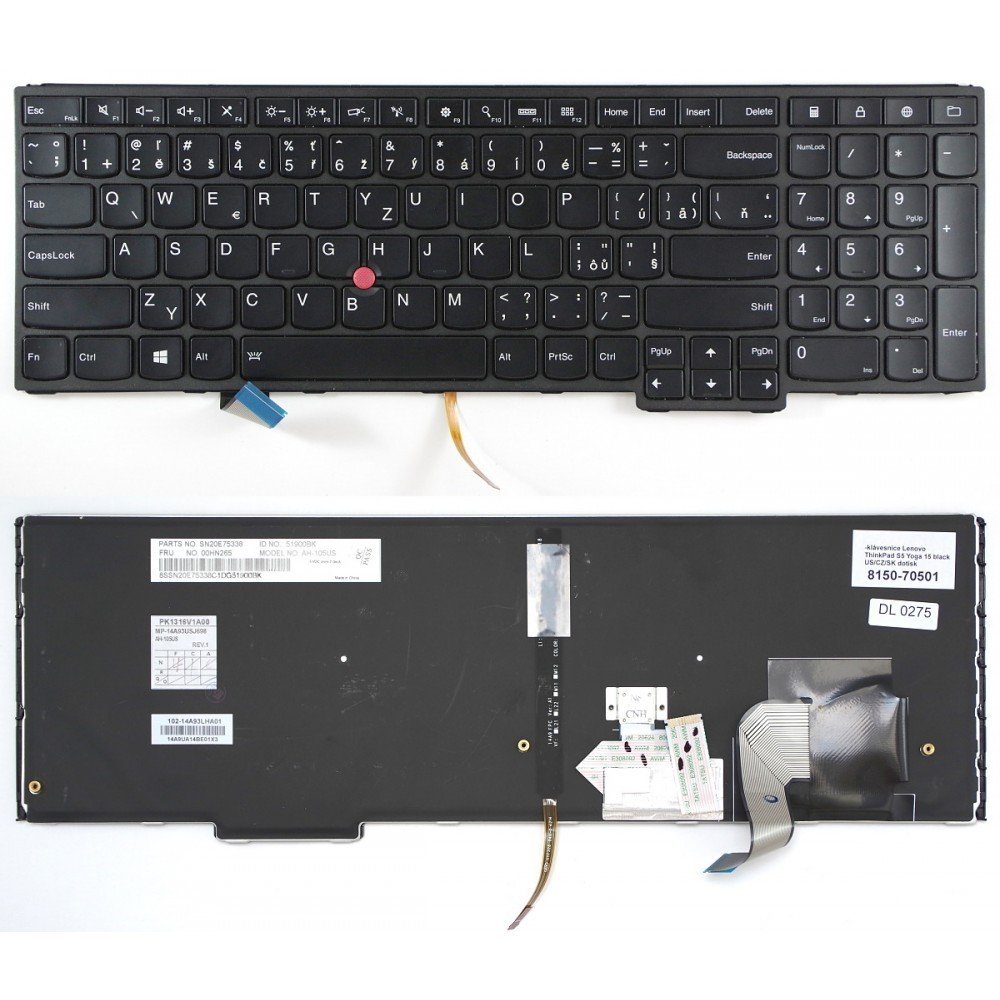 česká klávesnice Lenovo ThinkPad S5 Yoga 15 20DQ 20DR černá US/CZ/SK dotisk podsvit