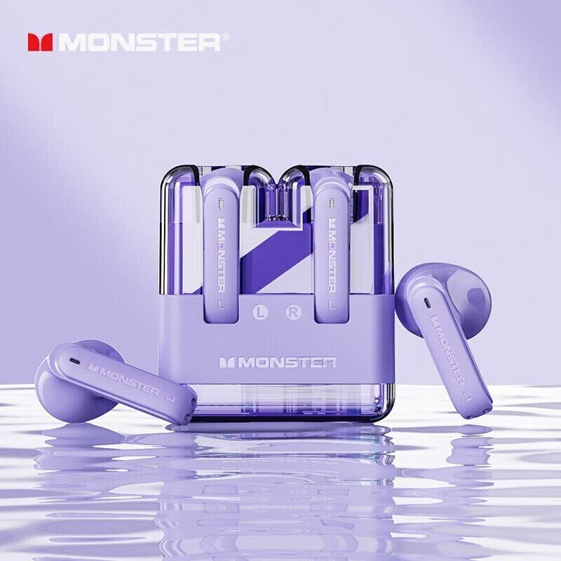 Sluchátka Bluetooth TWS Monster XKT12 + nabíjecí pouzdro Violet