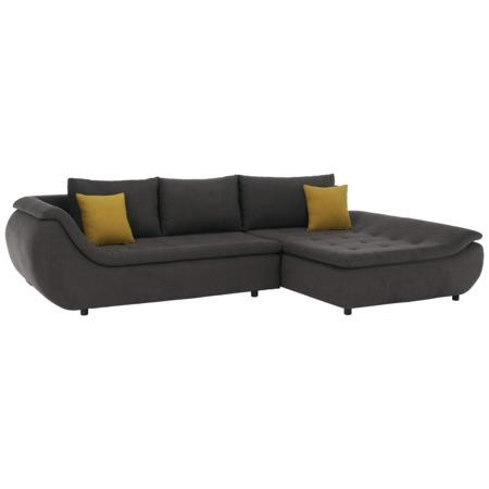 Kondela Sedací souprava, šedohnědá/oranžová, látka, pravá, BRATO