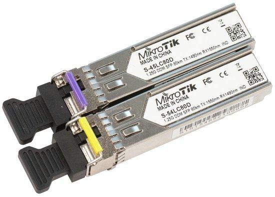 MikroTik S-4554LC80D Gigabit MiniGBIC modul, SM, 80km, 1490nm,1550nm (SFP), S-4554LC80D
