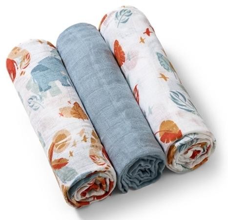 Mušelínové - super měkké plenky BabyOno, 3ks - šedé