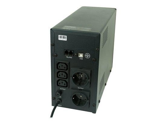 GEMBIRD UPS with AVR Intelligent surge-overload- and short-circuit protection Audible and visual alarms LCD status display, EG-UPS-034