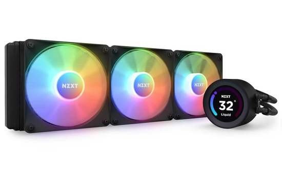 NZXT vodní chladič Kraken 360 ELITE RGB / 3x120mm RGB fan / 4-pin PWM / LCD disp. / 6 let, RL-KR36E-B1