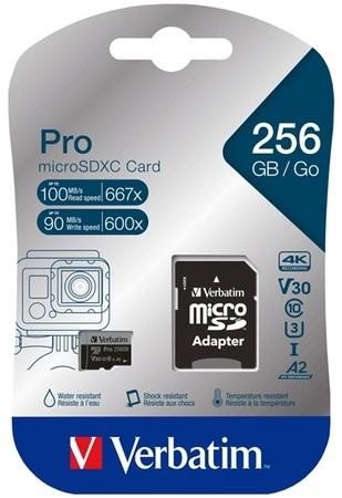 Verbatim Pro microSDXC 256GB V30 U3