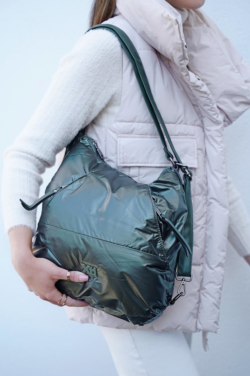 Tmavě zelená kabelka na rameno 184239