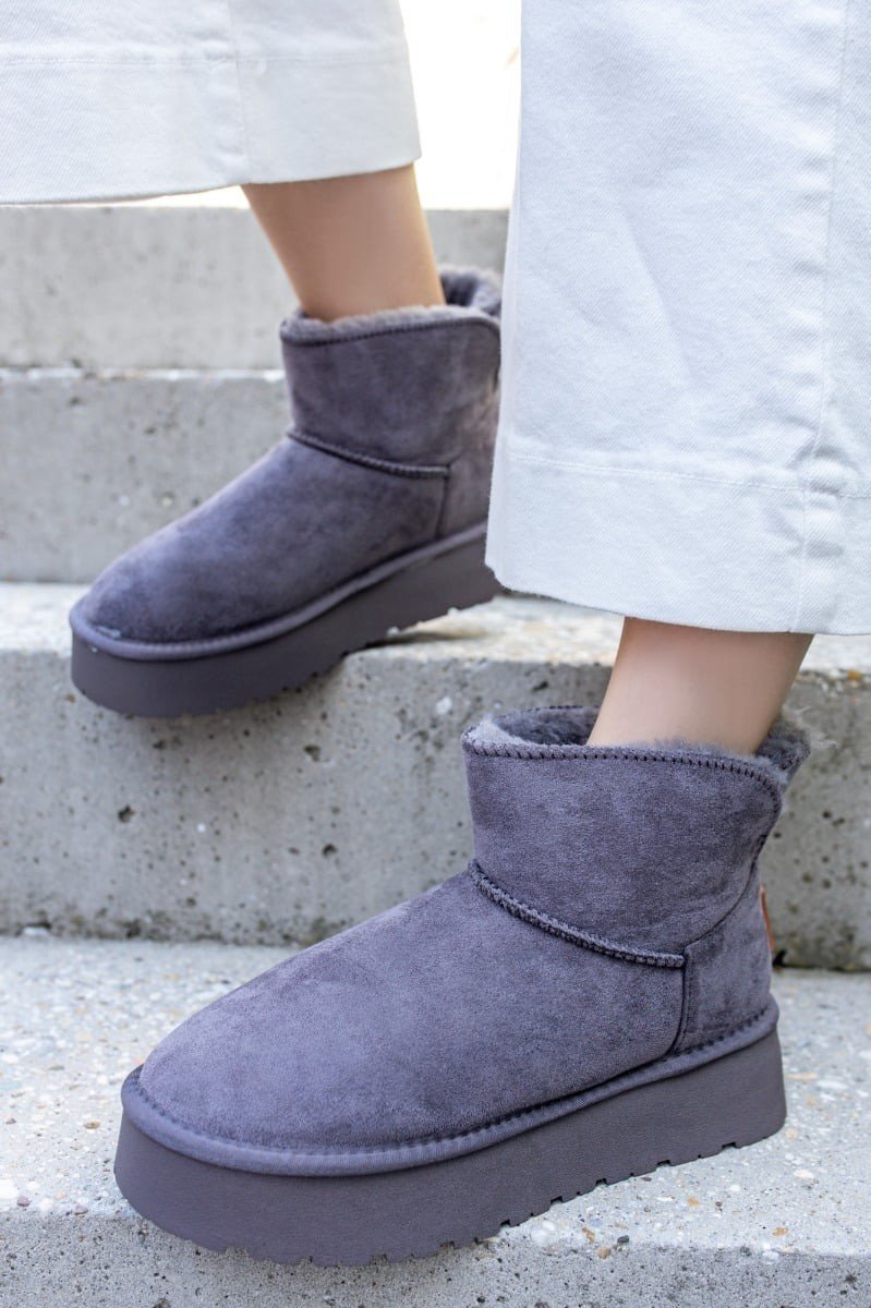 Šedé kotníkové sněhule 142197