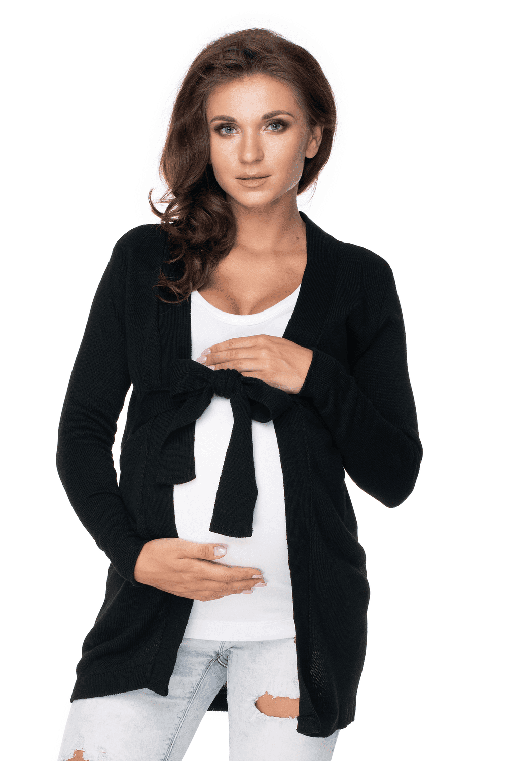 PeeKaBoo Dámský těhotenský kardigan Sohe černá Univerzální