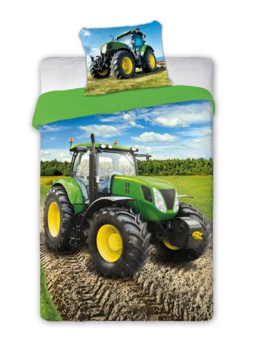 Povlečení Faro bedding green tractor zelená mix barev 200x140 cm 90x70