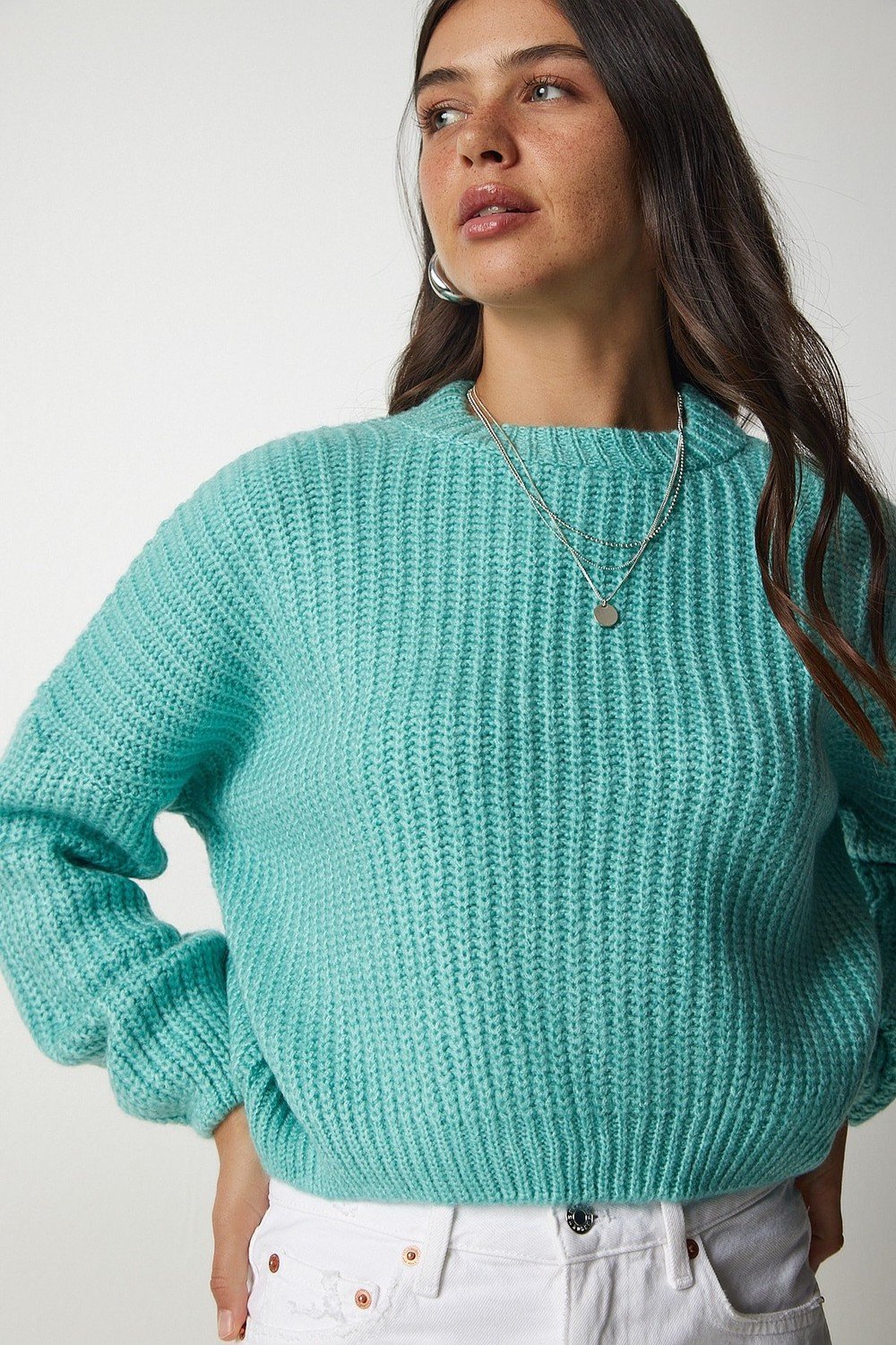 Happiness İstanbul Sweater - Green - Relaxed fit