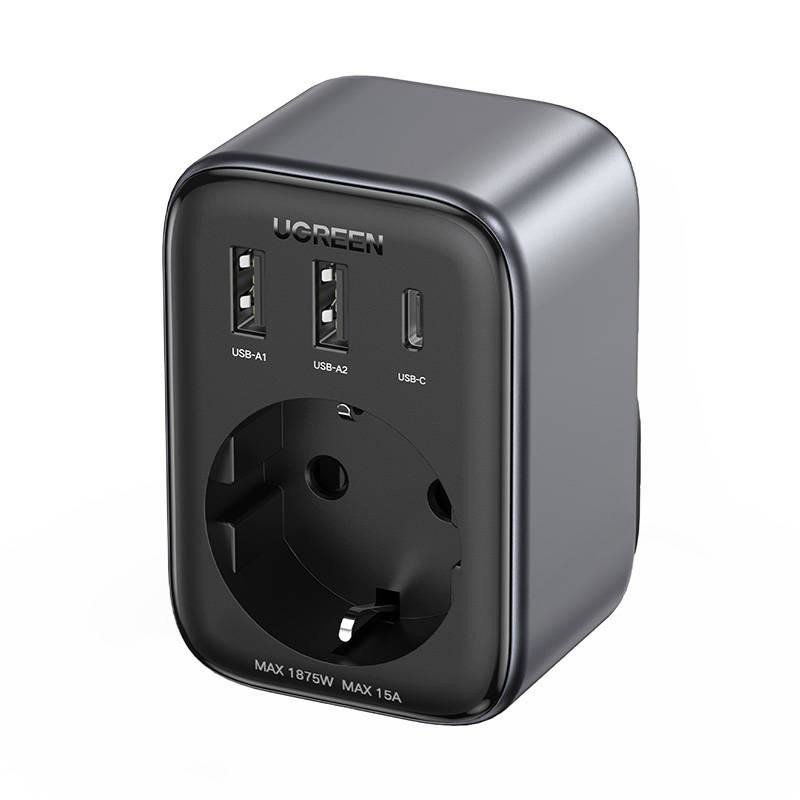 Cestovní adaptér z EU do USA UGREEN CD314 2xUSB-A, 1xUSB-C