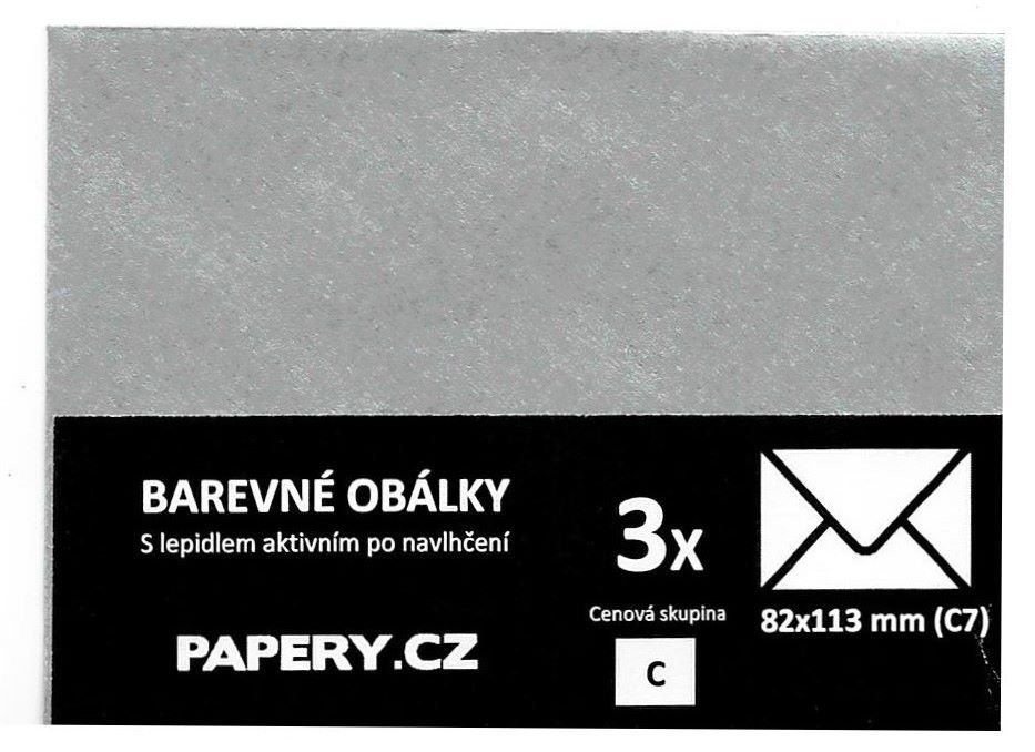 HYBLER S.R.O. barevná obálka 82X113 STŘIBRNÁ METALICKÁ, 3 kusy, 100 gm2, olizová