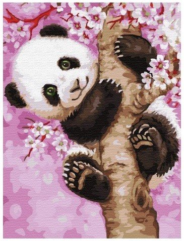 mamido Malování podle čísel Panda 40x50 cm