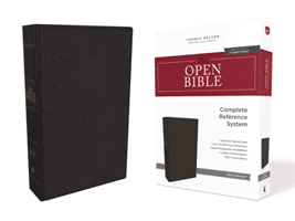 The NKJV, Open Bible, Imitation Leather, Black, Red Letter Edition, Comfort Print: Complete Reference System (Thomas Nelson)(Imitation Leather)