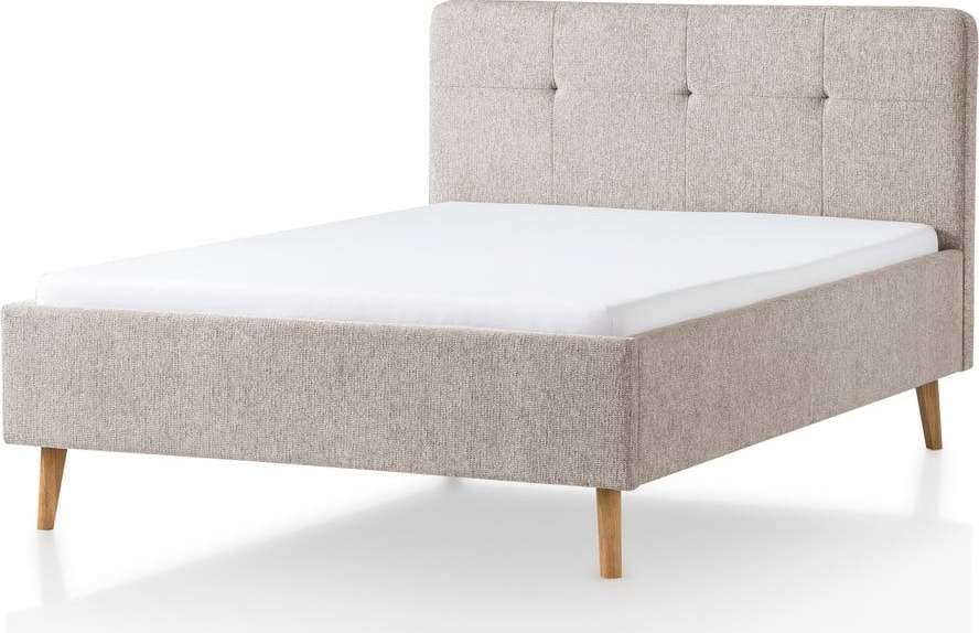 Šedohnědá čalouněná dvoulůžková postel 140x200 cm Smart – Meise Möbel