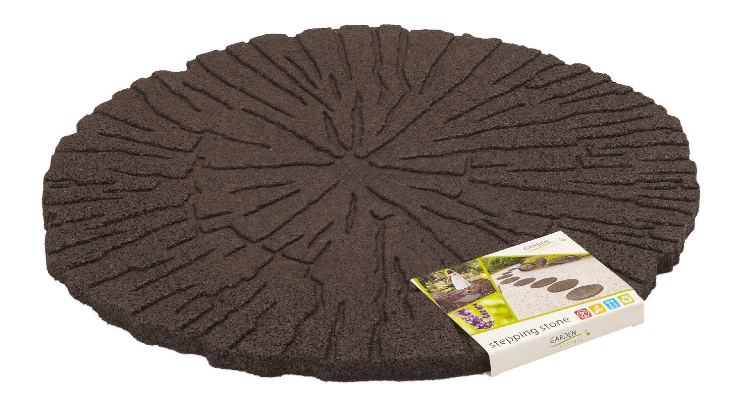 Multy home Dekorativní zahradní nášlap Cracked Log hnědý, gumový