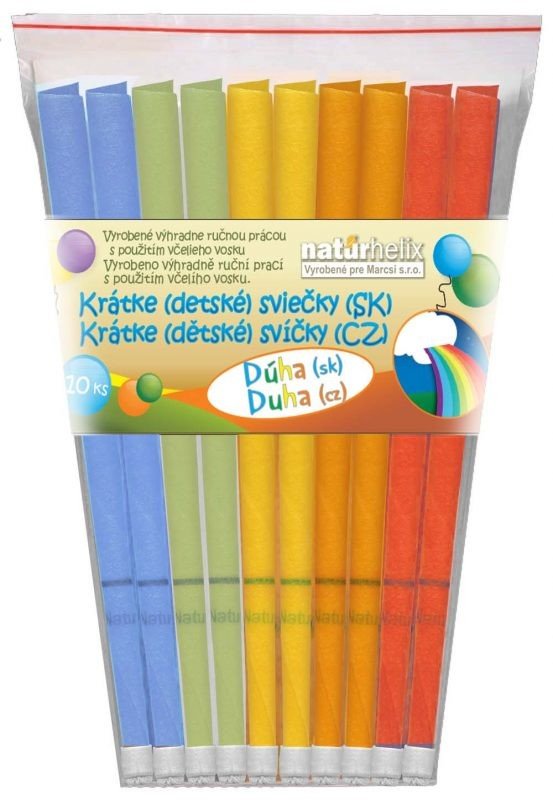 NaturheliX® svíčky dětské Duha (10 ks)