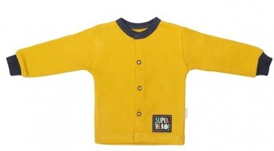 Mamatti Novorozenecká bavlněná košilka, kabátek, Hero - hořčicová, vel. 50 (0-1m)