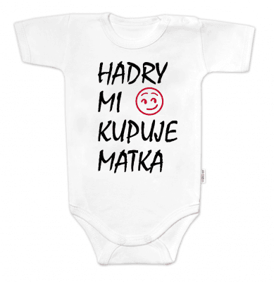 Body krátký rukáv Hadry mi kupuje matka, Baby Nellys, bílé, vel. 56 (1-2m)