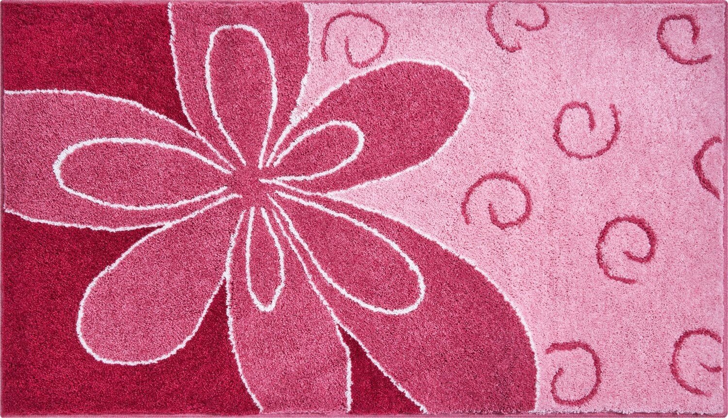 GRUND Koupelnová předložka FLOWER růžová 70x120 cm