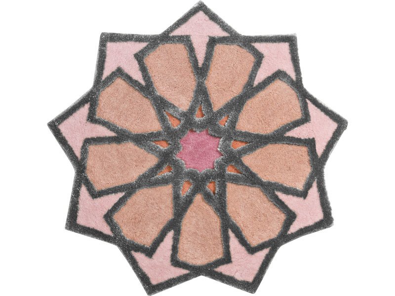GRUND Koupelnová předložka SHEREZAD růžová-broskvová-stříbrná Rozměr: ø 120 cm