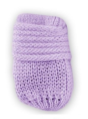 BABY NELLYS Kojenecké rukavičky pletené, zimní - lila, vel. 56-68 (0-6 m)