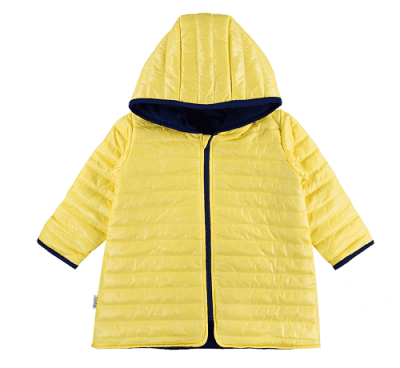 EEVI Dětská přechodová, prošívaná bunda s kapucí - žlutá, vel. 116 (5-6r)