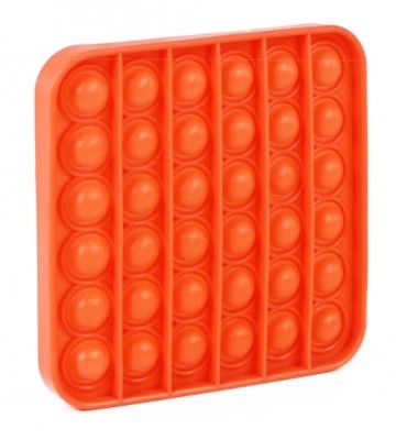 Pop It - Praskající bubliny silikon antistresová spol. hra, čtverec, oranžová