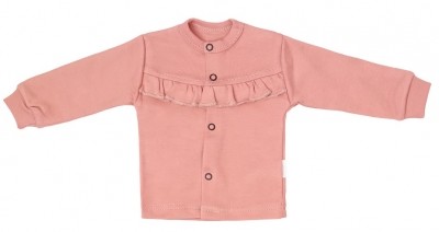 Mamatti Novorozenecká bavlněná košilka, kabátek, New minnie - pudrová, vel. 50 (0-1m)