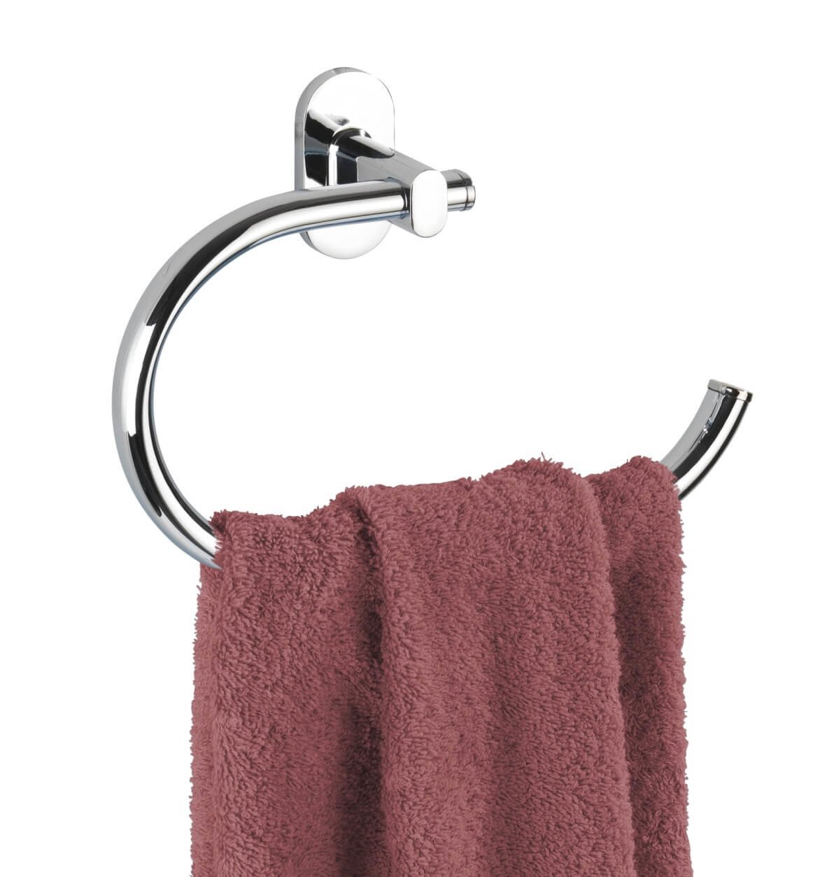 WENKO Věšák na ručník BEZ VRTÁNÍ PowerLoc RICO kovově lesklý 17x24x7 cm